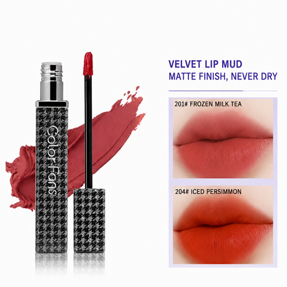 Houndstooth Matte Lip Mud Long-lasting and non-drying for a soft matte lip look